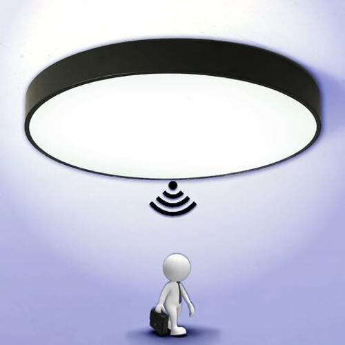 Minkurow Plafonnier Led Avec Détecteur De Mouvement Lampe De Lumière Automatique Pour Extérieur Balcon Garage Entrée Couloir Luminaire Rond Facile À Installer Lampe De Plafond 6000k Blanc Froid, 1200l