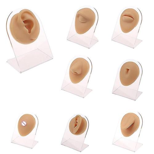  Silicone Oreille Oeil Nez Bouche Langue Nombril Piercing Mod¿¿Le Presse Aiguille Outil D'affichage Oreille Gauche