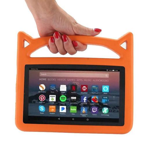 Pour Fire 7 2019 ¿¿Tui R¿¿Sistant Aux Chocs Poign¿¿E Convertible Support Enfants ¿¿Tui Pour Kindle 7 Pouces ¿¿Cran Tablette Fire 7 Orange