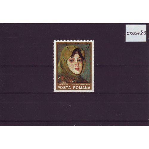Roumanie 1975 : Série Artistique - Portrait Au Foulard Vert De Andreescu