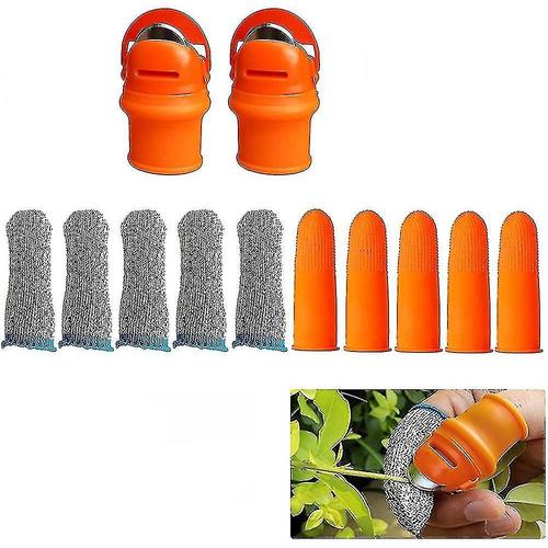  Couteau ¿¿ pouce en Silicone pour le jardinage, outil de r¿¿colte, couteau de cueillette de fruits et l¿¿gumes (grand)-1 12 pi¿¿ces