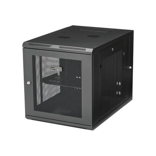 StarTech.com Rack serveur 12U à montage mural - Boîtier armoire serveur à charnières - Jusqu'à 81,2 cm de profondeur (RK1232WALHM) - Armoire de rack - montable sur mur - noir - 12U