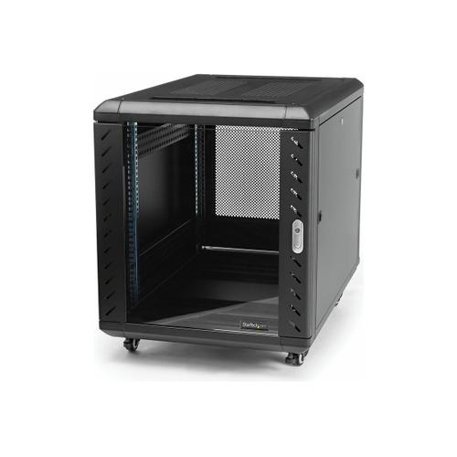 StarTech.com 15U 19" Server Rack Cabinet, 4 Post Adjustable Depth (6-32") Locking Knock Down Network/Computer Equipment Enclosure, Mobile with Glass Door & Casters, HP ProLiant ThinkServer - 15U...