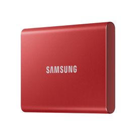 Samsung T7 MU-PC2T0R - SSD - chiffré - 2 To - externe (portable) - USB 3.2 Gen 2 (USB-C connecteur) - AES 256 bits - rouge métallique