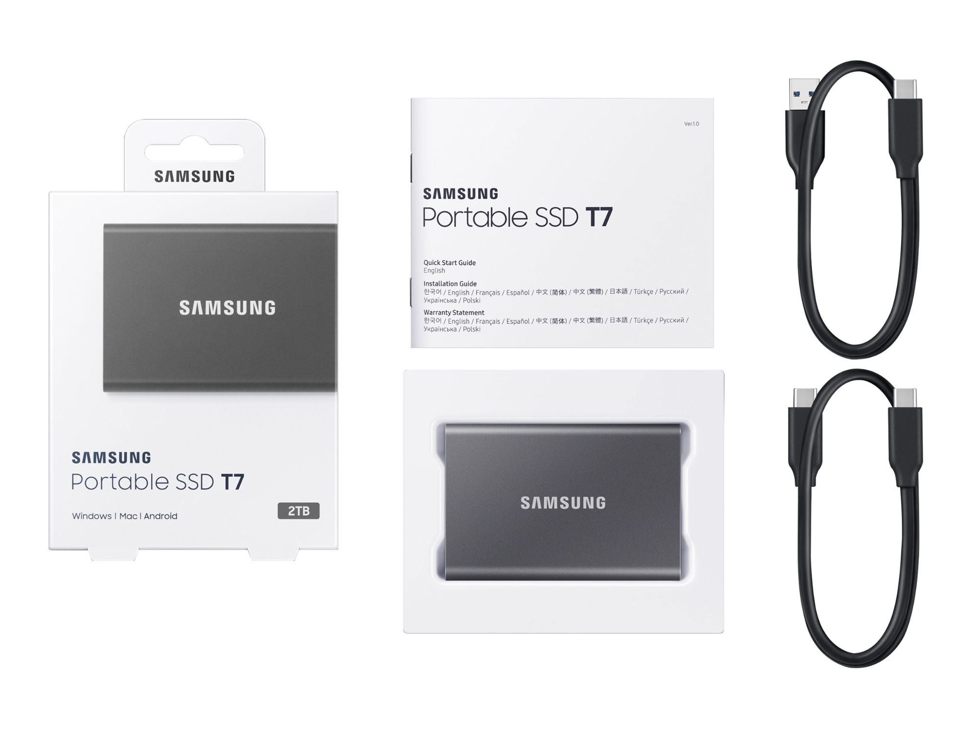 Disque dur portable externe SAMSUNG Portable SSD T7 Shield 2To USB