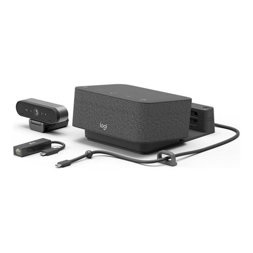 Logitech Logi Dock Focus Room Kit - Kit de vidéo-conférence (Logitech BRIO Ultra HD Pro Webcam, Logitech Logi Dock) - Certifié pour Microsoft Teams