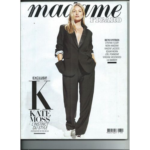 Madame Figaro 27/11/2019 Kate Moss, Izïa Higelin, Cynthia Fleury Edgar Morin, Nora Hamzawi, Vincent Lacoste, Joël Pommerat, Vivienne Westwood,Lili Barbery,Isabelle Huppert, Diane Rouxel,Maëlle,Modiano