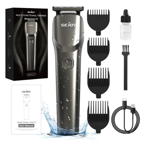 Sejoy Tondeuse Cheveux Électrique Professionnelle Sans Fil Homme, Tondeuse Barbe Multifonctionnelle Avec 4 Peignes De Guidage, Ipx7 Étanche