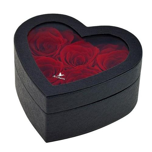 Coffret coeur roses éternelles rouge