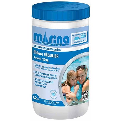 Marina Désinfection Régulière - Galets de Chlore régulier 1,2kg