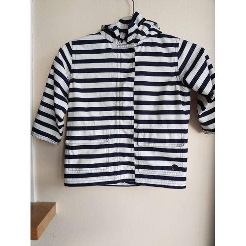 Impermeable Petit Saint James Blanc Rayé Marine 2 Ans