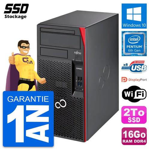 PC Tour Fujitsu Esprimo P557 MT Pentium G4400 RAM 16Go SSD 2To Windows 10 Wifi