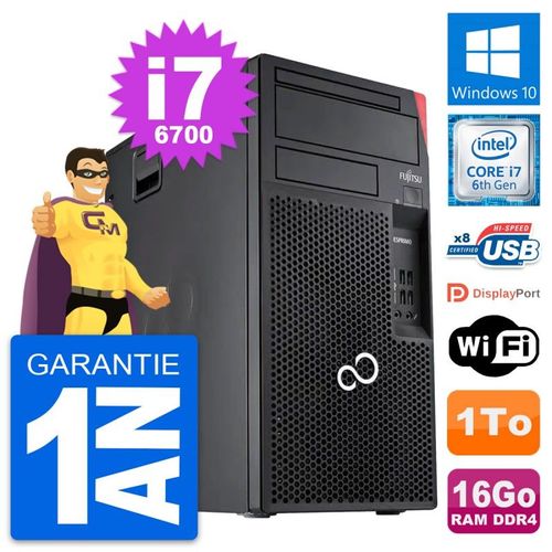 PC Tour Fujitsu Esprimo P557 MT Core i7-6700 RAM 16Go Disque 1To Windows 10 Wifi