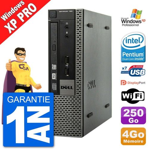 Ultra Mini PC Dell OptiPlex 790 USFF G630 RAM 4Go Disque 250Go Windows XP Pro