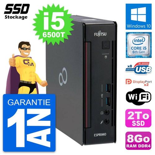 Mini PC Fujitsu Esprimo Q956 Intel Core i5-6500T RAM 8Go SSD 2To Windows 10 Wifi