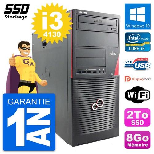 PC Tour Fujitsu Celsius W530 Intel Core i3-4130 RAM 8Go SSD 2To Windows 10 Wifi