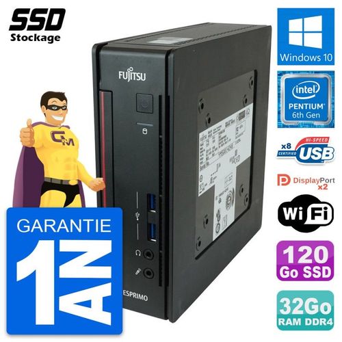 Mini PC Fujitsu Esprimo Q956 Pentium G4400T RAM 32Go SSD 120Go Windows 10 Wifi