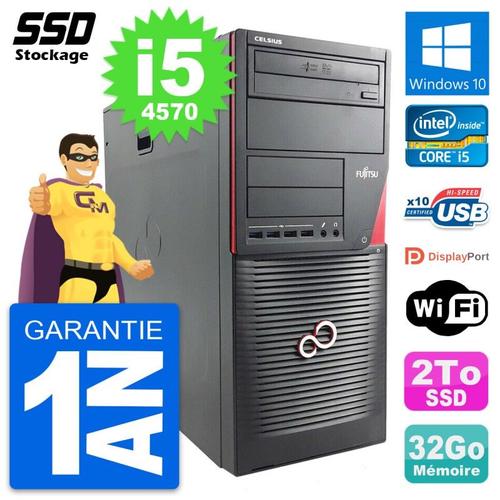 PC Tour Fujitsu Celsius W530 MT Intel i5-4570 RAM 32Go SSD 2To Windows 10 Wifi