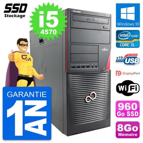 PC Tour Fujitsu Celsius W530 MT Core i5-4570 RAM 8Go SSD 960Go Windows 10 Wifi