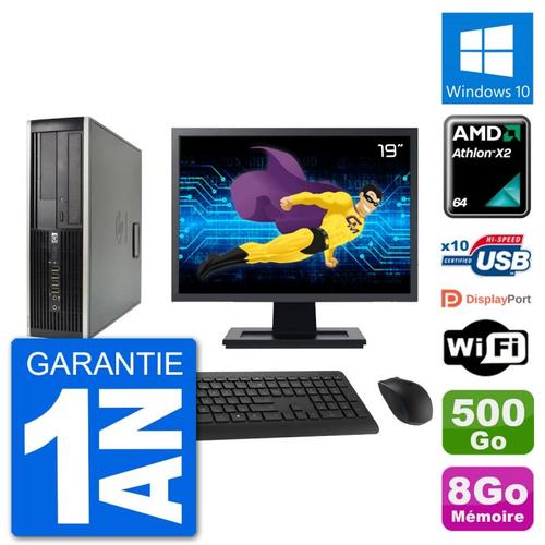 PC HP 6005 SFF Ecran 19" AMD Athlon II X2 B24 RAM 8Go 500Go Windows 10 Wifi