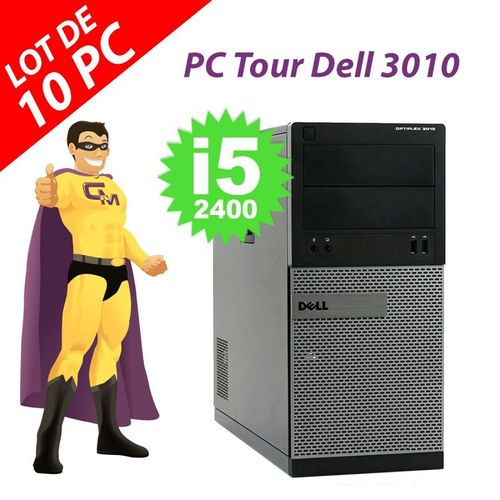 Lot x10 PC Dell OptiPlex 3010 MT i5-2400 RAM 4Go Disque 250Go HDMI Windows 10