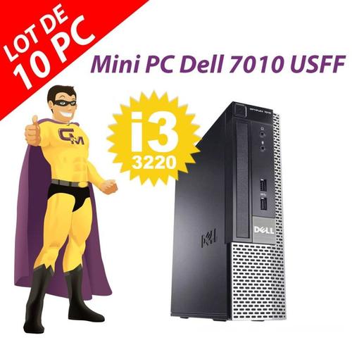 Lot x10 Ultra Mini PC Dell Optiplex 7010 USFF i3-3220 RAM 4Go 250Go Windows 10