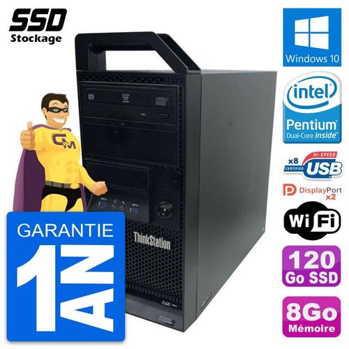 PC Tour Lenovo ThinkStation E32 Pentium G3220 RAM 8Go SSD 120Go Windows 10 Wifi