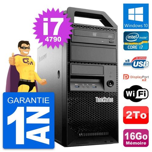 PC Tour Lenovo ThinkStation E32 Core i7-4790 RAM 16Go Disque 2To Windows 10 Wifi