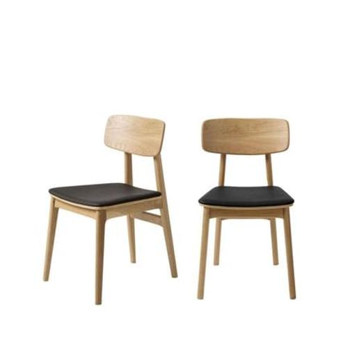 Drawer - Orr - Lot De 2 Chaises En Bois Et Simili - Noir