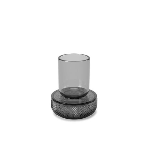 Pot en verre avec couvercle Allira fumé
