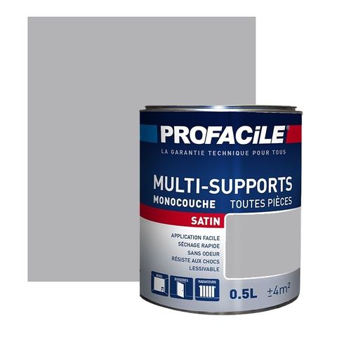 Peinture intérieure multi-supports, PROFACILE 0.5 litre Gris Cendré