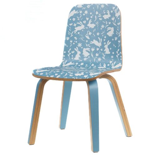 Chaise Enfant Bleue Lapin (Lot De 2)