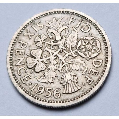 Pièce De Monnaie 6 Pence Elizabeth Ii 1956 Royaume-Uni