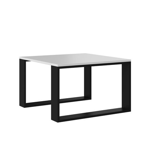 Alada - Table Basse Carrée Style Industriel - 67x67x40 Cm - Table À Café - Noir&blanc