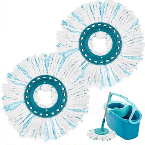 Lot de 2 têtes pour Leifheit de rechange Clean Twist Disc Mop micro duo, tous types de sols, microfibre absorbante, franges de remplacement