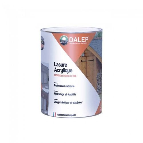 Lasure acrylique bois Dalep pot de 1L chêne foncé protection extrême aspect mat et sans odeur