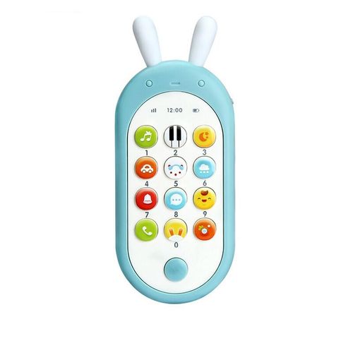 Téléphone Portable Pour Enfant Jouet, Smartphone Bébé Bilingue, Jouet Musical D'eveil Convient Aux Bébés De Plus De 6 Mois - Bleu