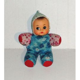 Poupon Poupée De Chiffon Bébé Squeaky Cloth Doll Rubber Bella Tissus A Fleurs Vintage Pouet