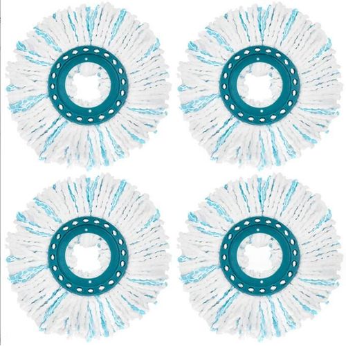 Système à 4 Fibres Balai pour Leifheit Serpillière Franges de Remplacement, pour Tous Types de Sols, serpillère pouvant absorber efficacement l'eau