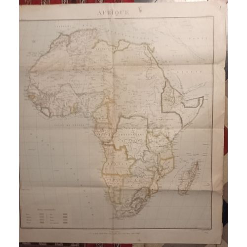 Carte Ancienne (Vers 1900) De L' Afrique " (Coloniale) Dessinée Par Le Capitaine Krien / Gravé Sur Zinc Au Service Géographique De L'armée / Colonies Afrique / Madagascar / Dimensions 75x82cm