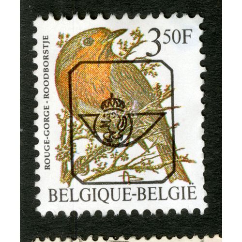Timbre Oblitéré Belgique , Belgie, Rouge-Gorge, 3.50 F