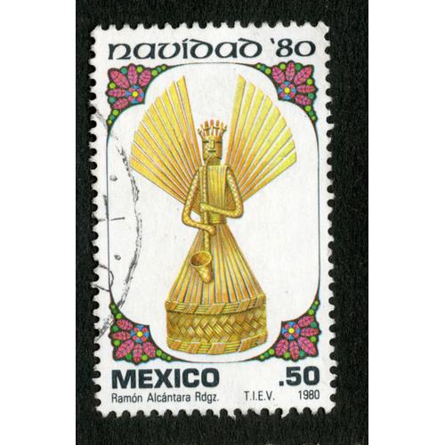 Timbre Oblitéré Mexico, Navidad 80, 1980, .50