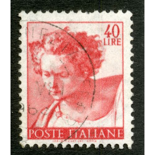 Timbre Oblitéré Poste Italiane, 40 Lire