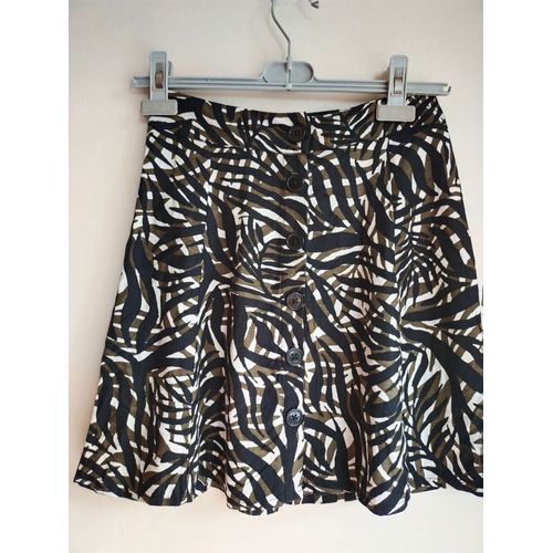 Jupe Pimkie Noire Kaki Ecru T34