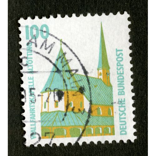 Timbre Oblitéré Deutsche Bundespost, Wallfahrtskapelle Altotting, 100