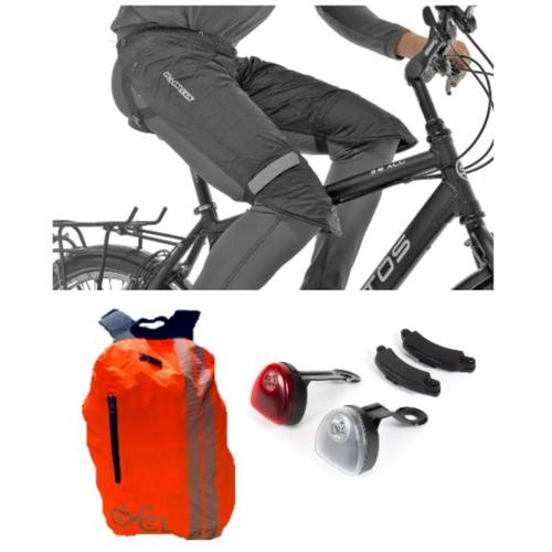 Toad Pack Pluie Vélo - Coverbag, Pantalon Anti-Pluie, Eclairage Avant Arrière
