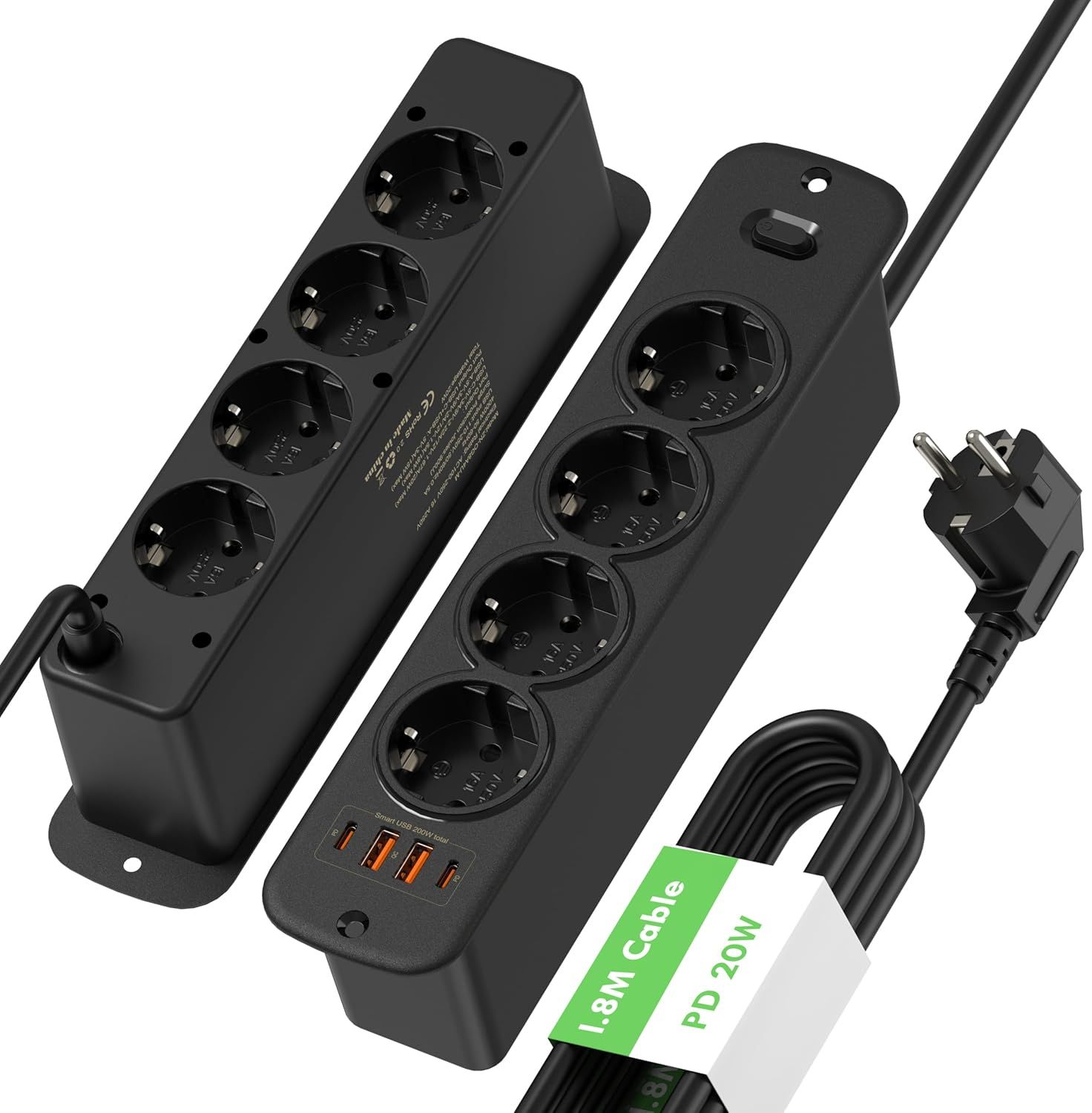 Prise Encastrable Plan de Travail USB C PD20W, Multiprise Encastrab...