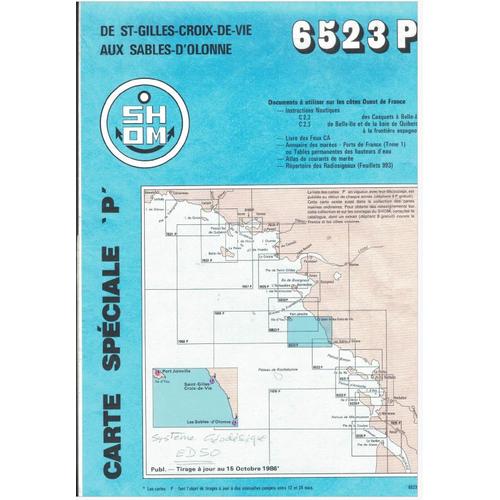 Carte Shom 6523 P, De St-Gilles-Croix-De-Vie Aux Sables-D'olonne