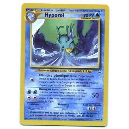 Pokemon Francaise Neo Révélation Édition 2 ( Ed 2 ) Rare N° 19/64 Hyporoi