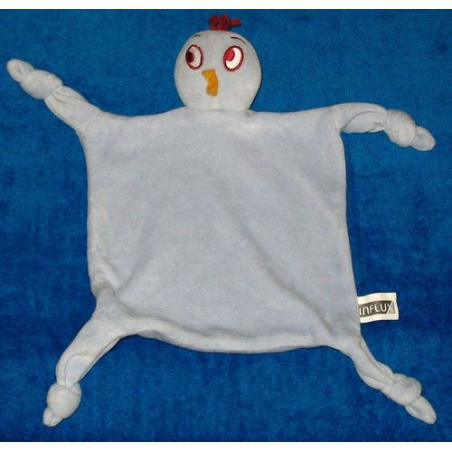 Influx Doudou Oiseau Poule Plat Carré Peluche